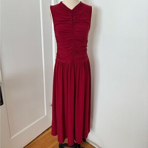 Wilfred Burgundy Fosette Dress